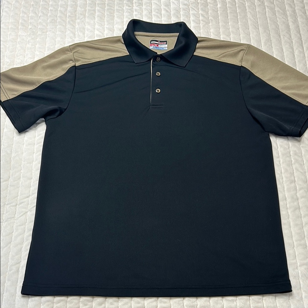 Grand Slam Performance Airflow Black and Tan Short Sleeve Polo Shirt - Size L
